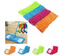 HK Online 8 X MIXED Microfibre MOP PADS -Chenille Noodle Mop Head, Wet Or Dry Mop Refill, Super Absorbent & Washable, Schools, Home, Catering (2 Pink, 2 Green, 2 Orange, 2 Blue)