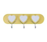 HK Online Childrens Bedroom Wall Hooks -3 Hook Coat Rack, Bag Hooks, Multi Door Hooks, Scarf Hook, Hanging Hooks (Yellow 3 Heart)