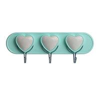 HK Online Childrens Bedroom Wall Hooks -3 Hook Coat Rack, Bag Hooks, Multi Door Hooks, Scarf Hook, Hanging Hooks (Mint 3 Heart)