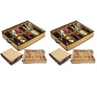 HK Online Underbed Shoe, Underwear & Sock Storage with 12 Compartments, Strong Material (Pack of 2)