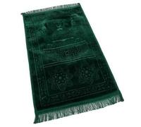 HK POWER Cushion Padded Muslim Islamic Prayer Mat Musalah Namaz Rug (120cm x 80cm) (Green)