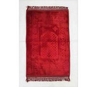 HK POWER Cushion Padded Muslim Islamic Prayer Mat Musalah Namaz Rug (120cm x 80cm) (Red)