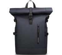 hk Roll Top Backpack Large 15.6 Inch Laptop Backpack with USB Port | Water-resistant Anti-theft Rucksack for Travel Hiking Camping College School Work (27L Blue)