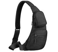 hk Sling Bag for Men & Women with 3-Layer Sailcloth-Inspired Performance Fabric, Lightweight Waterproof Crossbody Bag Fit 7.9" Tablet, for Daily Use & Commuting, Black