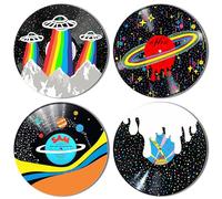HK Studio Hippie Decor, Posters for Room Aesthetic, Galaxy - Record Decor, Music Themed Party Decorations, 4 Pcs 12"