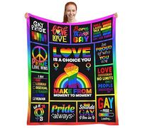 HK97 Rainbow Blanket Colorful Rainbow Gay Pride Throw Blanket for Women Men Adults LGBT Gifts Soft Lightweight Fuzzy Plush Flannel Warm Blankets for Bed Sofa Office Home Car All Season 60"x50"