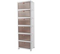 HKABCXT Comic Book Storage Foldable Shoe Rack Transparent Box Storage No Installation Household Cabinet Simple Home(6-Tier)