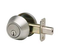 HKABCXT Door Knob Set with Keys Copper Door Lock Cylinder Deadbolt Chrome Metal Dead Home Gate Single Bolt(Silver)