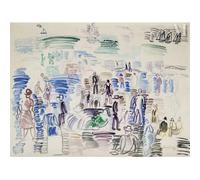 HKAHF AJWUQ Famous Raoul Dufy Posters Sailors On The Coast Wall Art Surrealism Canvas Painting Raoul Dufy Prints For Home Decor Pictures 20X15cmX1 No Frame