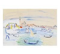 HKAHF AJWUQ Famous Raoul Dufy Wall Art Abstract Posters Sea View Canvas Painting Raoul Dufy Watercolor Prints Home Living Room Decor Picture 15x20cmx1 No Frame