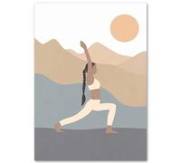HKAHF AJWUQ International Yoga Wall Art Thinking about the sunrise Posters Prints Fitness Canvas Painting For Living Room Home Decor Pictures 50x70cm No Frame