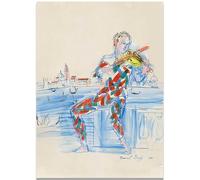 HKAHF AJWUQ Raoul Dufy Poster 《Arlequin In Venice Playing The Violin》Wall Art Fun Painter Canvas Painting Modern Prints For Home Decor Picture 60x80cmx1 No Frame