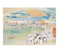 HKAHF AJWUQ Raoul Dufy Wall Art《People On The Bridge》Posters Retro Exhibition Print Raoul Dufy Canvas Painting For Living Room Decor Picture 20x15cm NO Frame