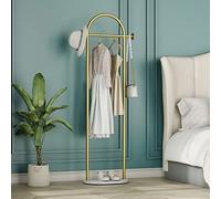 HKaikzo Gold Coat Rack, Modern Garment Rack with Marble Base, Heavy-duty Clothing Racks Freestanding, Can Hang Clothes, Hat, Scarf, Organize Shoes 19.7" W