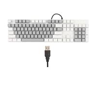 HKASDUGC 104 Key Mechanical Gaming Keyboard, RGB Wired Computer Keyboard with Blue Switch, 28 Backlight Modes, Ergonomic Design for Windows, Linux, Gaming PCs, Durable ABS Keycaps (White Gray)