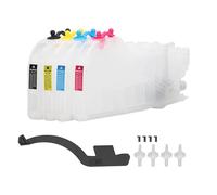 HKASDUGC 4PCS Disposable Ink Cartridge Replacement, Empty Refillable Cartridge for Printer, Lengthened Type PP Ink Cartridge with Buckles and Air Filters, Compatible with Standard Printers (LC3317)