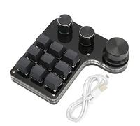 HKASDUGC Mini Gaming Keypad with 3 Knobs, 9 Key Programmable Keypad, RGB Backlit Blue Switch for Music Office Media, Compact Design for Win Linux OS X Laptop, Plug and Play USB Interface