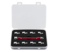 HKASDUGC Motorcycle Spoke Wrench Set, CNC Spanner with Interchangeable Tips, Hardened Billet Handle for Most Motorbikes, Adjust Tyre Steel Wire with 10 Sizes from 5.0 to 6.8, Durable Alumin (C(red))