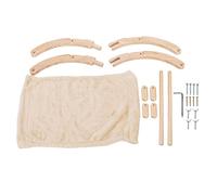 HKASDUGC Wooden Cat Hammock, Elevated Cat Swing Bed with Removable Cushion, Foldable Breathable Anti Slip Design, Elevated Wooden Pet Bed for Cats Puppies Rabbits up to 20 lbs, All Seasons