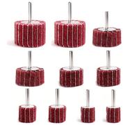 HKATOPS 10pcs Mounted Interleaf Flap Wheels,6mm Shank 240# Mounted Flap Wheels for Remove Rust and Weldding Burr Sanding Finishing Metal,Wood Working 25mm,30mm,40mm,50mm,60mm