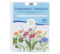 HKC 24 Pcs A4 (29.7 x 21 cm) Water Soluble Embroidery Paper or Drawing Pattern, Water-Soluble Embroidery Paper for Hand and Machine Embroidery