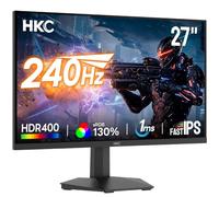 HKC 27 Inch Gaming Monitor, 240Hz Fast IPS Panel, FHD 1080P 1ms MPRT, HDR400, 90% DCI-P3, Hardware Low Blue Light, HDMI 2.0, DisplayPort 1.4,100x100mm VESA, Tilt Adjustable G27H3D