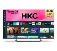 HKC 50 inch 4K QLED Smart TV, Tizen OS UHD Central Stand Design Television with AppleTV+ Netflix Freeview Gaming Hub, MEMC HDR10 Ideal Large Screen for Living Room, Made in the UK