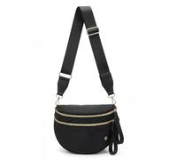 HKCLUF Spacious Checkered Crossbody Bag for Women - Large Nylon Bum Bag with 54” Adjustable Strap, Plus Size Friendly Fanny Pack, black, Large