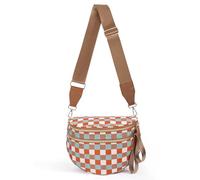 HKCLUF Spacious Checkered Crossbody Bag for Women - Large Nylon Bum Bag with 54” Adjustable Strap, Plus Size Friendly Fanny Pack, Four-color, L