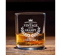 HKDesignGift Vintage World's Greatest Grampy Engraved Whisky Glass - Gift For Whiskey Drinker - Birthday Gift For Grampy - Best Grampy Ever - Gift For Father's Day