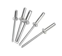 HKDZ 100Pcs 5×14mm Aluminium Blind Rivets, Silver Dome Head Open End Pop Rivets, Multi-Purpose Fasteners for Metal, Wood, Plastic, Furniture, Automotive, Marine Repair
