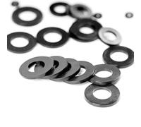 HKDZ 500Pcs Black Nylon Flat Washers Assortment Kit, M2 M2.5 M3 M4 M5 M6 M8 Non-Conductive Electrical Insulating Anti-Vibration Round Spacer Gasket Set for DIY Automotive Plumbing