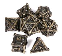 HKDZ Ancient Bronze 7Pcs Polyhedral RPG D&D Dice Set for Role Playing Table Game, Dungeons and Dragons, Pathfinder