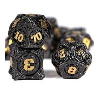 HKDZ Dnd Dice 7Pcs Set, Polyhedral Rpg D&d Role Playing Table Game Dungeons and Dragons Mtg Pathfinder Metal D&d Toys Set