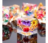 HKDZ DND Dice Set Resin With Box and Bag, D&D Polyhedral Dice for Dungeons and Dragons Role Playing, Inclusions D20 D12 D10 D8 D6 D4