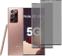 Hkess 2 Pack Anti-Spy Screen Protector for Samsung Galaxy Note 20 Ultra- Full Screen Privacy Screen Protector, 3D Tempered Glass Film, 9H Hardness Anti Peeping Privacy Tempered Glass Protector Screen