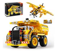 HKESTLDO Boys Toys Ae 6 7 8 9 10 STEM Construction Building Toys Airplane/Dump Truck 2 in 1 DIY Engineering Kit 361pcs Robot Toy 6 7 8-10 6-12 Year Old Boys Girls Gifts for Birthday Christmas