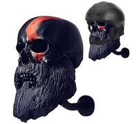 HKFBHFKM Motorcycle Skull Helmet Holder, Helmet Rack Wall Mount, Resin Metal Crafts for Motorcycle Enthusiasts, Biker Helmet Stand Mount Wall for Coats Rack, Gift(B1)