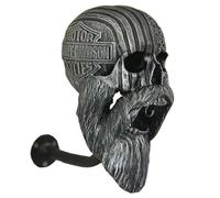 HKFBHFKM Motorcycle Skull Helmet Holder, Wall Mount Rack for Biker Helmets, Resin Metal Crafts Gift