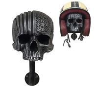HKFBHFKM Motorcycle Skull Helmet Holder, Wall Mount, Resin Metal Craft, Biker Helmet Stand, Gift(A1)