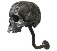 HKFBHFKM Wall Mount Motorcycle Skull Helmet Holder, Skull with Beard-Helmet Rack, Removable Resin Crafts Motorcycle Helmet, Hanger for Coats, Bike and Rugby Helmet Caps(Style 2)