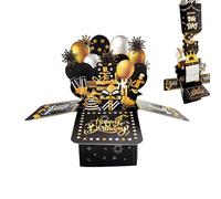 HKFENG 3D Happy Birthday Card - Pop Up Card for Boys - Gold Anniversary Card Gift for Men, Women, Dad, Granddad, Son, Grandson, Nephew - All Ages - 1ST, 16TH, 18TH Birthday Card