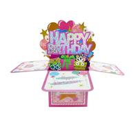 HKFENG 3D Happy Birthday Card - Pop Up Card for Women Balloons Greeting Cards,for Gril Mom Mothers Wife Her Daughter Sister Niece Gift