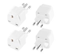 HKFENG 4 Pack UK to Brazil Travel Plug Adapter, Brazil Plug Adaptor UK to Brazilian Power Adaptor Type N Plug for UK to Brazil (White 4 Pack)