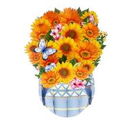 HKFENG Pop Up Card 3D Sunflower Bouquet Card for Birthdays, Mother’s Day, Weddings, Anniversaries, Easter, Get Well, Thinking of You for Women, Mom, Wife, Girls Gift (Butterfly Sunflower)