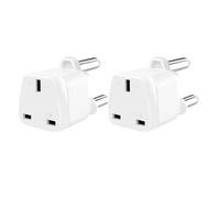 HKFENG South Africa Plug Adapter UK To South Africa Plug Adapter 3-Pin South Africa Power Adapter (Type M) with Ground Protection, for South Africa Namibia Swaziland Lesotho (White 2 Pack)