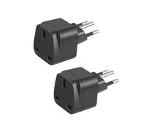 HKFENG UK to Brazil Travel Plug Adapter, Brazilian Power Adaptor Type N for UK to Brazil (Black 2 Pack)