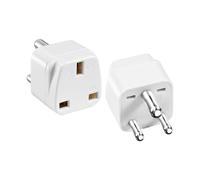 HKFENG UK to India Plug Adapters Travel Adaptor Plug UK to India Type D Travel Adapter UK for Indian Pakistan Sri Lanka,Burma,Maldives Iraq Nepal Yemen Zambia (White 2 Pack)