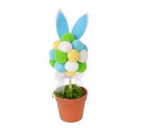 Hkfgdjdl Colorful Easter Artificial Plant Bonsais with Bunnies Ear Creative Rabbits Flower Pots Centerpieces Spring Home Decors