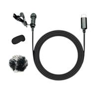 Hkfgdjdl Lapel Mic,ZJ030MR USB C Lavalier Lapel Microphone, Clip On Omnidirectional Condenser Mic 20Hz-16KHz Muffs Optional
